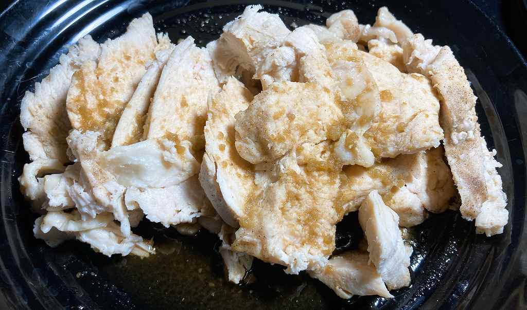 実食２、レンジ蒸し鶏アイキャッチ