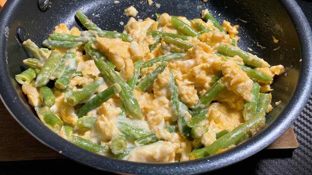 実食２，いんげんのマヨだし卵とじアイキャッチ