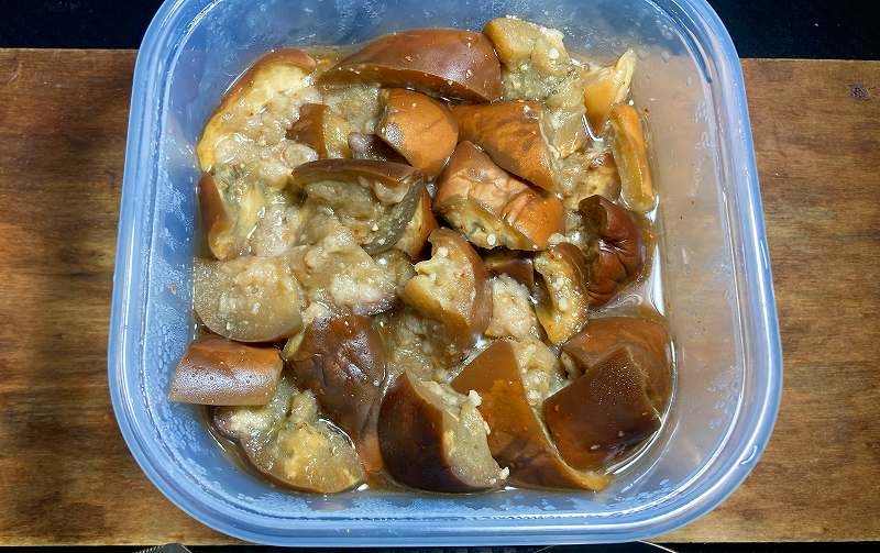 実食2、なすと天かすの煮浸しアイキャッチ