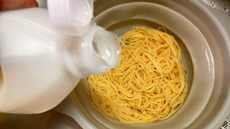 パスタにサラダ油