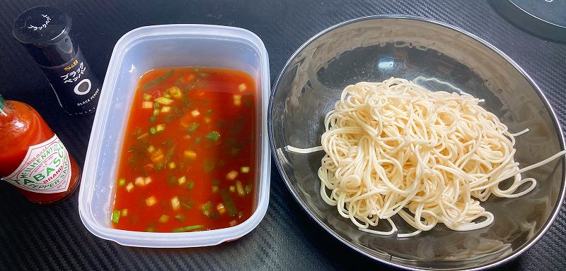 トマトジュースつゆ実食1