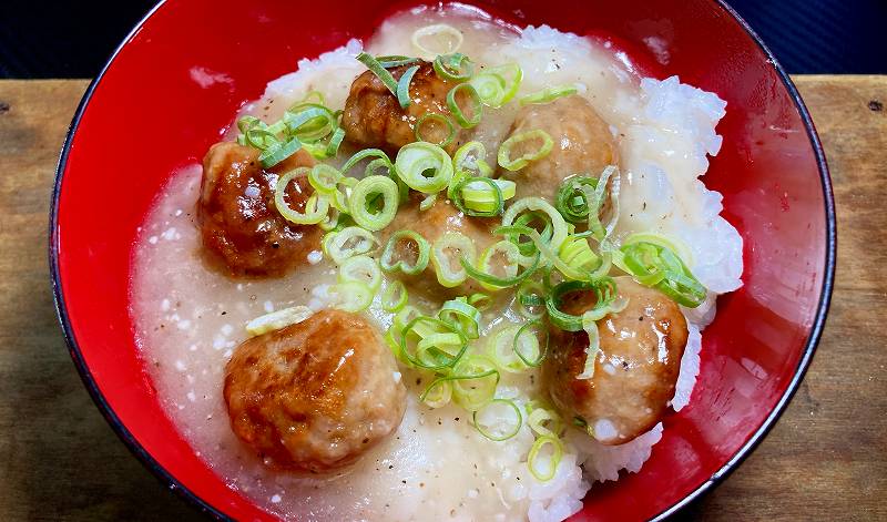 実食２、塩だれ肉だんご丼アイキャッチ