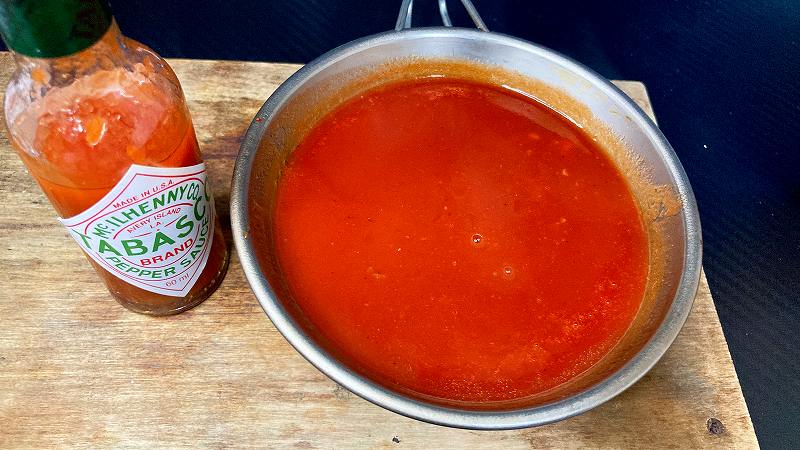 タバスコで味変。