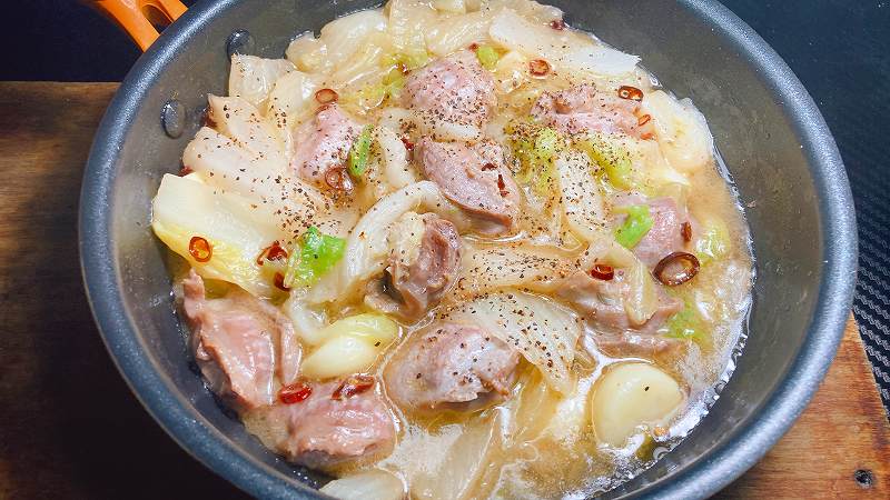 実食2,砂肝と白菜のオイル煮アイキャッチ