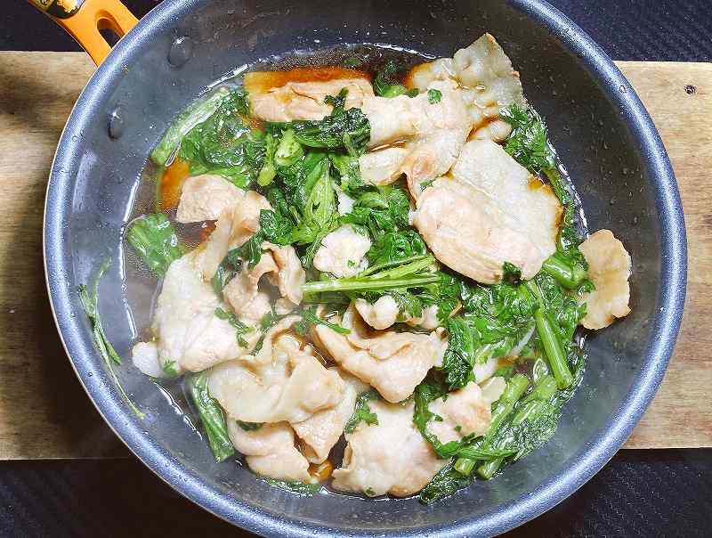 実食２，豚バラと春菊アイキャッチ