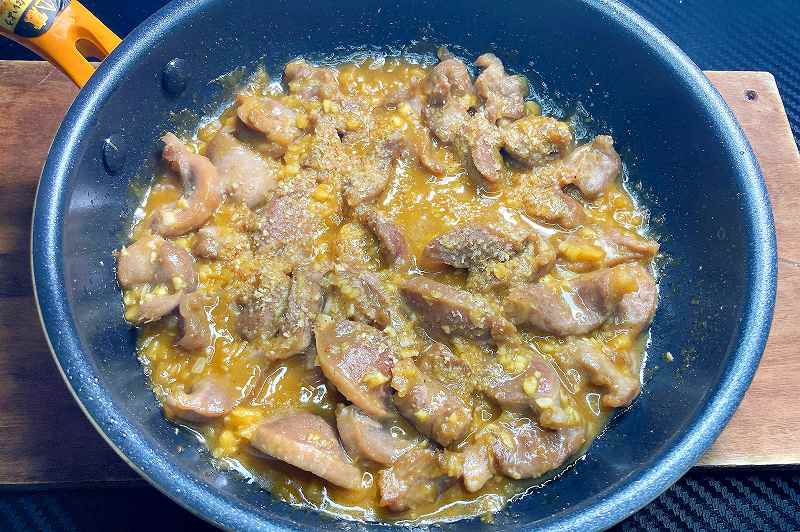 実食２、砂肝のにんにく味噌炒めアイキャッチ