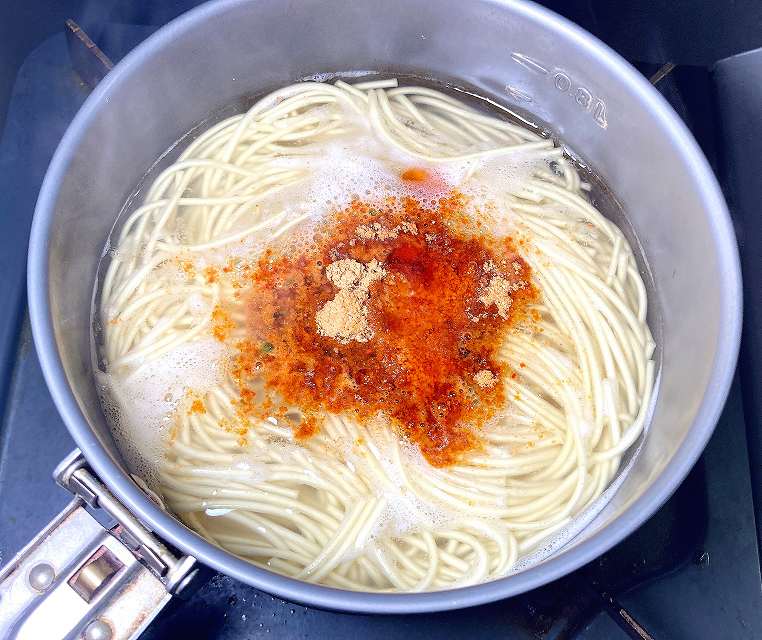 調味料を加えた後