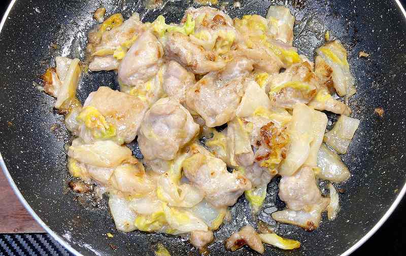 実食2、鶏肉と冷凍白菜の白だしマヨ炒めアイキャッチ