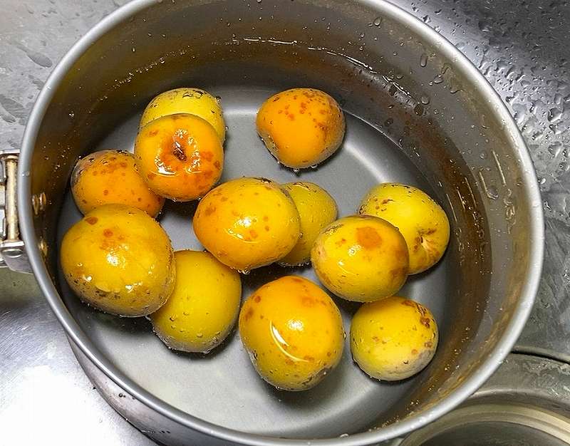 梅を洗う