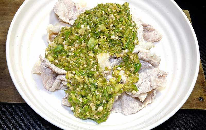 実食２，豚しゃぶのオクラソースアイキャッチ