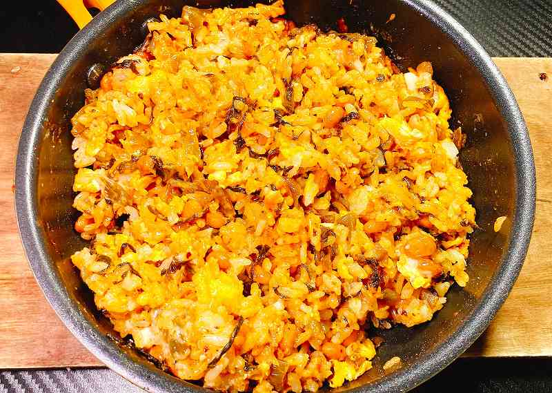 実食２、納豆入り辛子高菜炒飯アイキャッチ