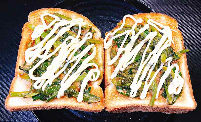 実食2、ニラマヨトーストアイキャッチ